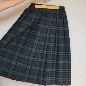 Vintage 80's Pleated Plaid Midi Skirt Academia Streetwear Schoolgirl Kilt